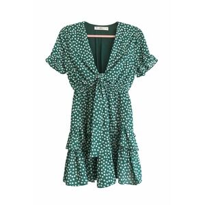 Hello Molly Walk On Faith Green Floral Tiered Mini Dress XS
